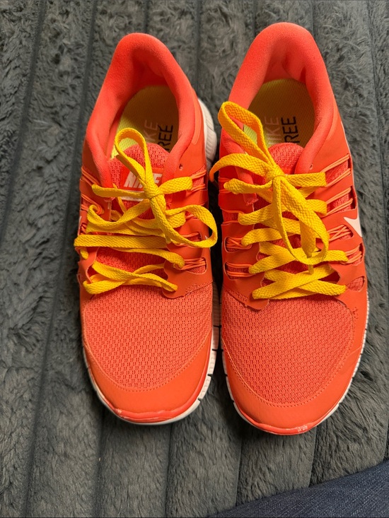 Nike Shoes - Nike Orange Running Shoes with Yellow Laces